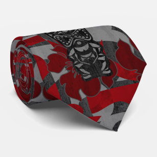 Ali'i Refuge Tiki Hibiscus Two-sided Printed Tie