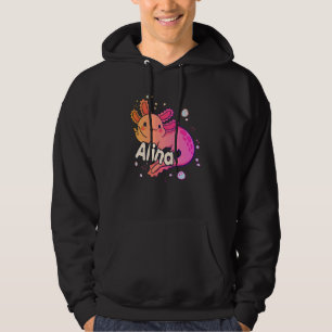 ALINA - Beautiful girl name with adorable AXOLOTL Hoodie
