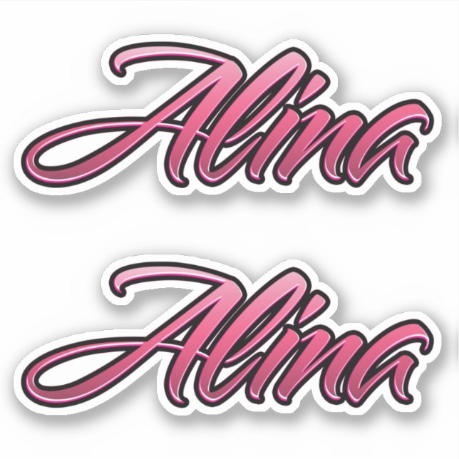 Alina faded pink stickers sticker set (Front)