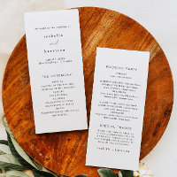 ALINA Minimalist Elegant Long Wedding Program