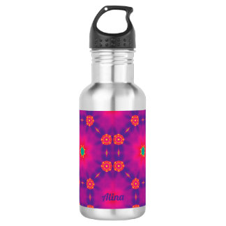 ALINA ~ Pink Blue Purple Green 532 Ml Water Bottle