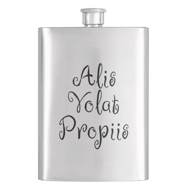 Alis Volat Propiis Hip Flask (Front)