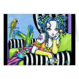 "Alisha" Candy Rainbow Parrot Fae Art Card