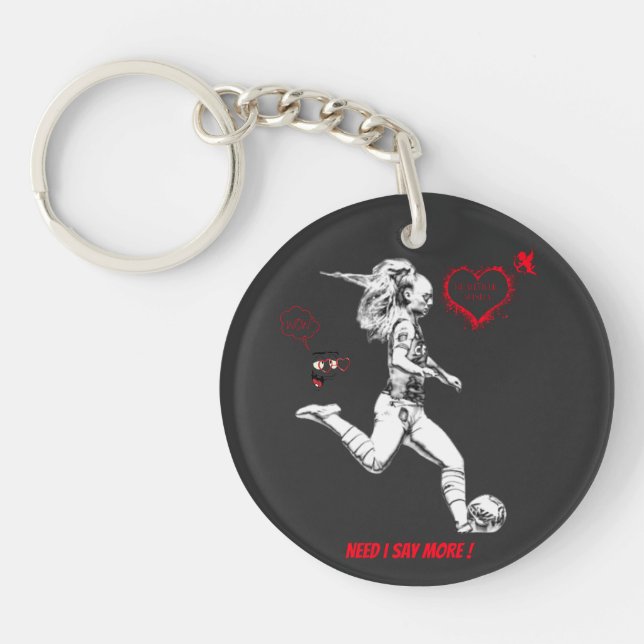 ALISHA LEHMANN WOMEN'S PRO FOOTBALL PLAYER T-Shirt Key Ring (Front)