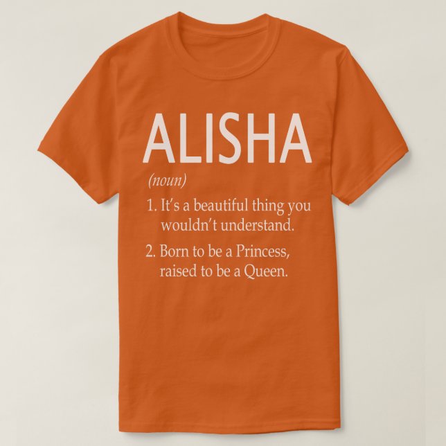 Alisha Name Gift T-Shirt (Design Front)