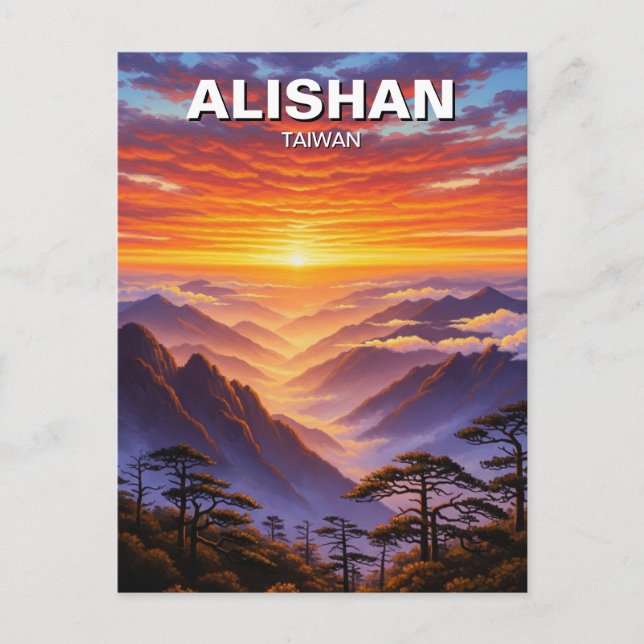 Alishan Taiwan Sunrise Postcard (Front)