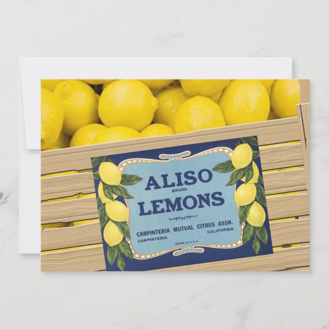 Aliso Lemons in a Crate Invitation (Front)