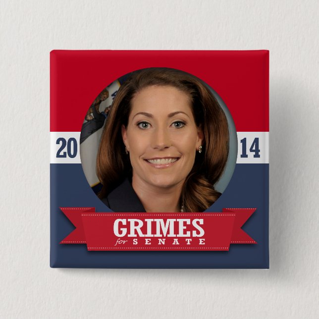 ALISON LUNDERGAN-GRIMES CAMPAIGN 15 CM SQUARE BADGE (Front)
