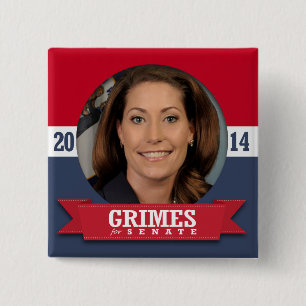 ALISON LUNDERGAN-GRIMES CAMPAIGN 15 CM SQUARE BADGE