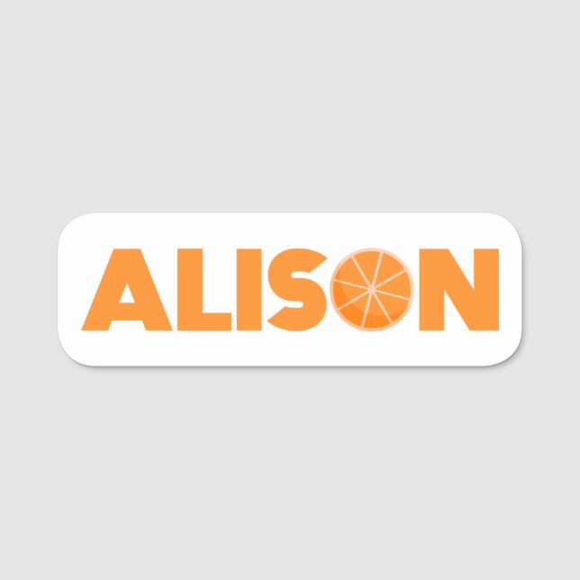 Alison Orange Name Tag (Front)