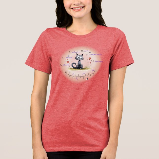 ALISON peptide - cat w/ custom text Tri-Blend Shirt (Front)