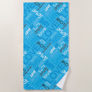 Alive Cyan Gallery Love Words Art Beach Towel