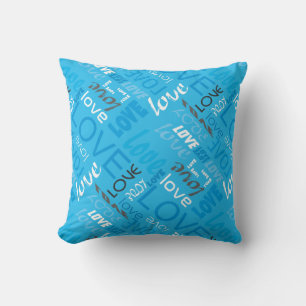 Alive Cyan Gallery Love Words Art Cushion