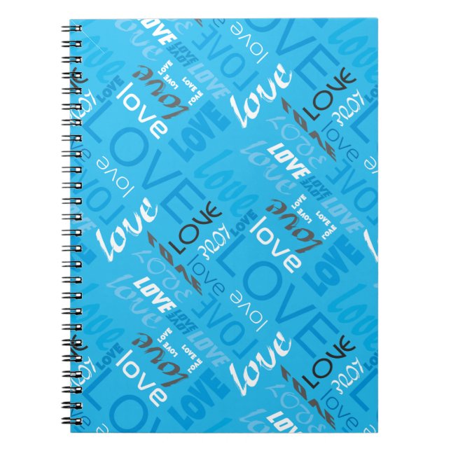 Alive Cyan Gallery Love Words Art Notebook (Front)
