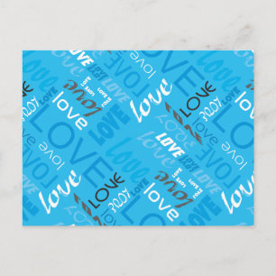 Alive Cyan Gallery Love Words Art Postcard