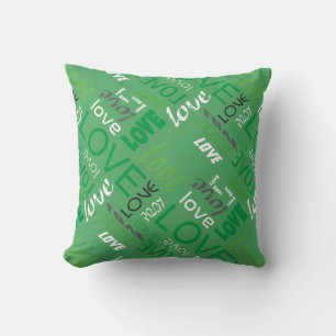 Alive Green Gallery Love Words Art Cushion