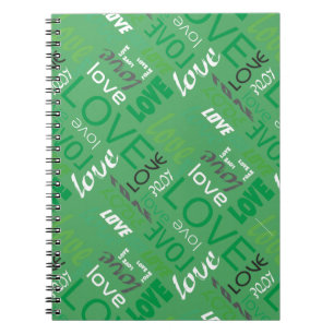 Alive Green Gallery Love Words Art Notebook