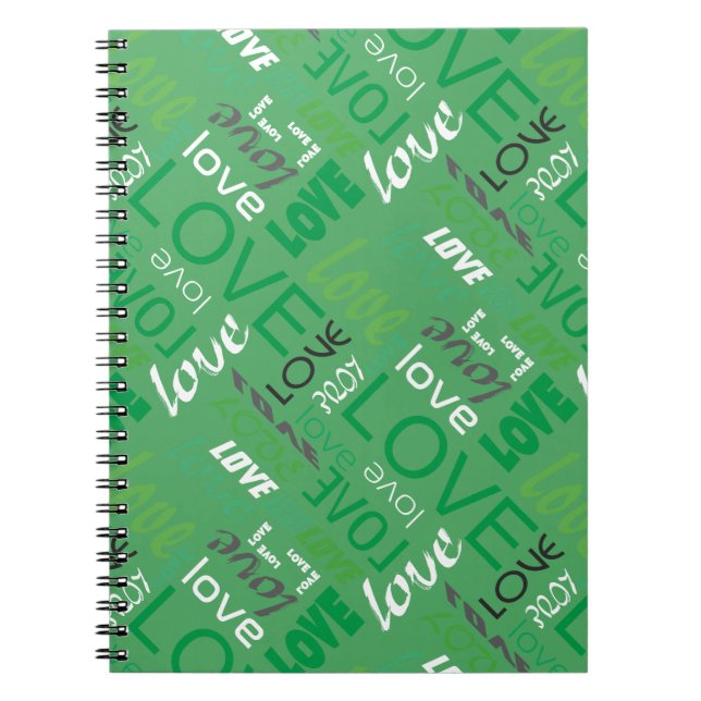 Alive Green Gallery Love Words Art Notebook (Front)