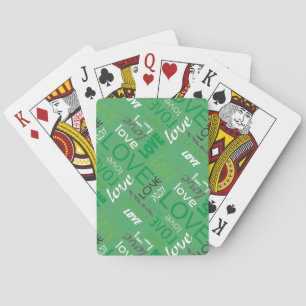 Alive Green Gallery Love Words Art Playing Cards