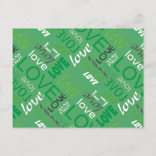 Alive Green Gallery Love Words Art Postcard