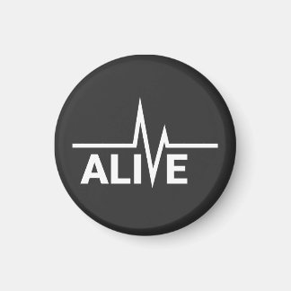 Alive Heartbeat Text Design Magnet