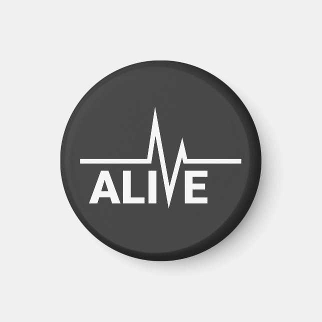 Alive Heartbeat Text Design Magnet (Front)