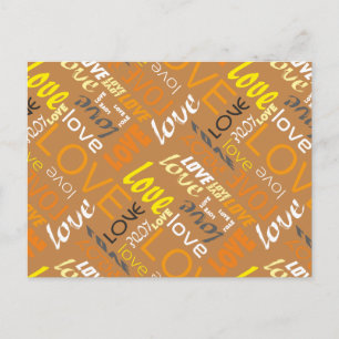 Alive Orange Gallery Love Words Art Postcard