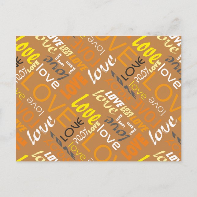 Alive Orange Gallery Love Words Art Postcard (Front)