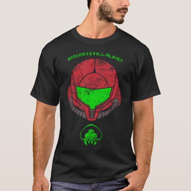 Alive. Sci-Fi Arcade Video Game Design. T-Shirt (Front)
