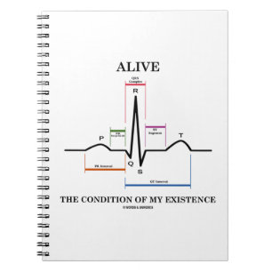 Alive The Condition Of My Existence (ECG/EKG) Spiral Notebook