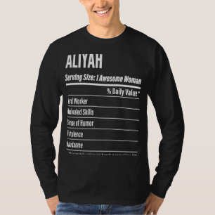 Aliyah Nutritional Facts Serving Size Calories T-Shirt