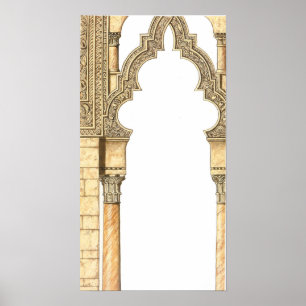 Aljafair. Islamic palace. Arches. Zaragoza Poster