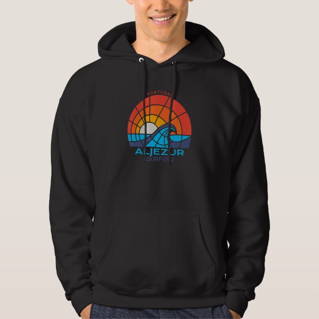 Aljezur Portugal Surfing Hoodie (Front)