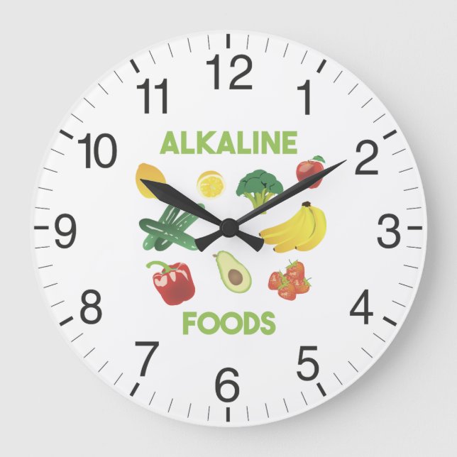 Alkaline Foods Healthy Diet Large Clock (Front)