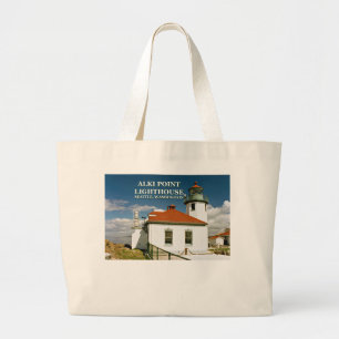 Alki Point Lighthouse, Seattle Washington Large Tote Bag