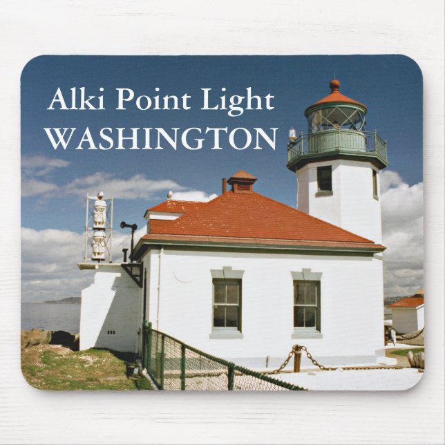 Alki Point Lighthouse, Seattle Washington Mousepad (Front)