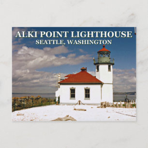 Alki Point Lighthouse, Seattle Washington Postcard