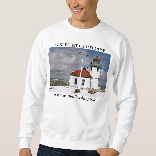 Alki Point Lighthouse, West Seattle, Washington Sweatshirt (Front)