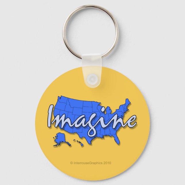 All 50 States Blue Keychains (Front)