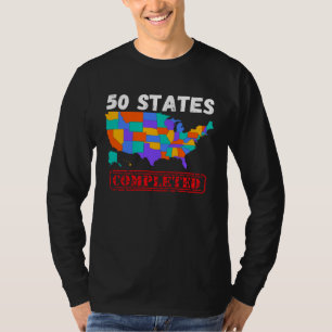 All 50 States Of USA Completed Travel List Men And T-Shirt