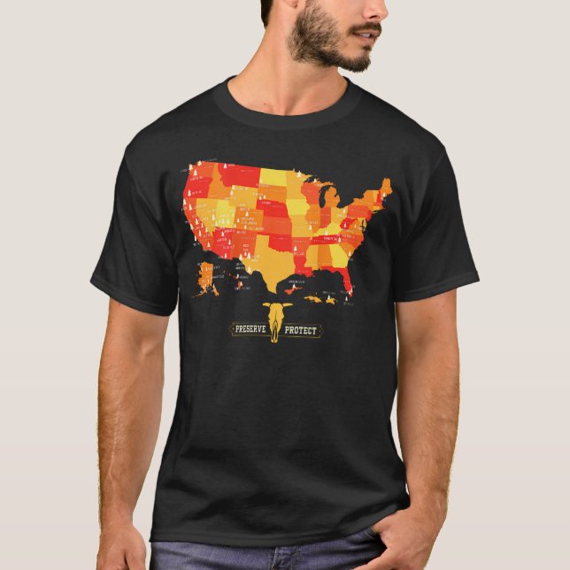 All 63 Us National Parks Map ( Back T-Shirt (Front)