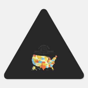 All 63 US National Parks Map - U.S. National Park Triangle Sticker