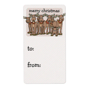 All 8 of Santa's Reindeer Gift Tags