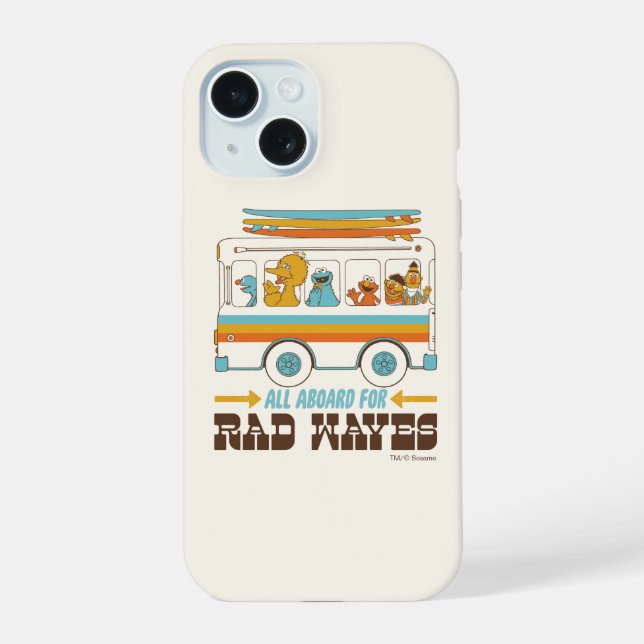 All Aboard for Rad Waves iPhone 15 Case (Back)