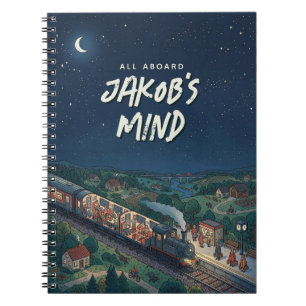 All Aboard Night Train Personalised Thought Notebook