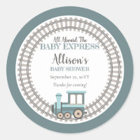 All Aboard the Baby Express Train Boy Baby Shower