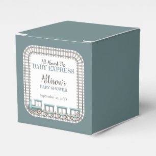 All Aboard the Baby Express Train Boy Baby Shower Favour Box