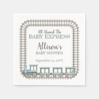 All Aboard the Baby Express Train Boy Baby Shower