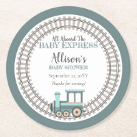 All Aboard the Baby Express Train Boy Baby Shower