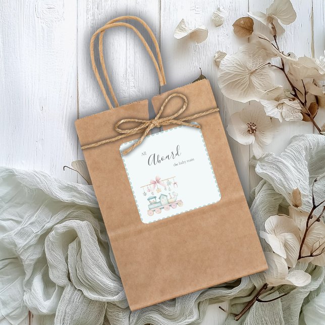 All Aboard the Baby Train Baby Shower Sticker (Creator Uploaded)